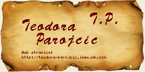 Teodora Parojčić vizit kartica